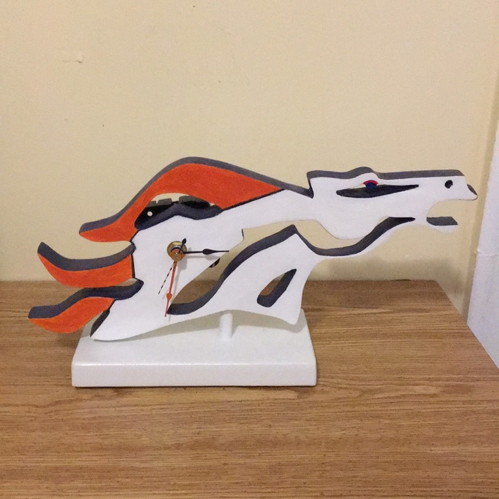 Custom Made Broncos Wood Clock